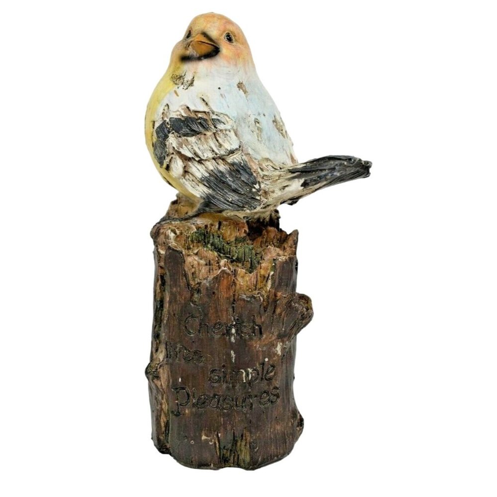 TII Collections Cherish Lifes Simple Pleasures Resin Bird on a Log 8 in Figurine